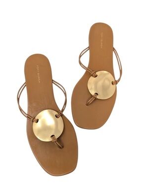 TORY BURCH GOLD MEDALLION SANDAL 8.5